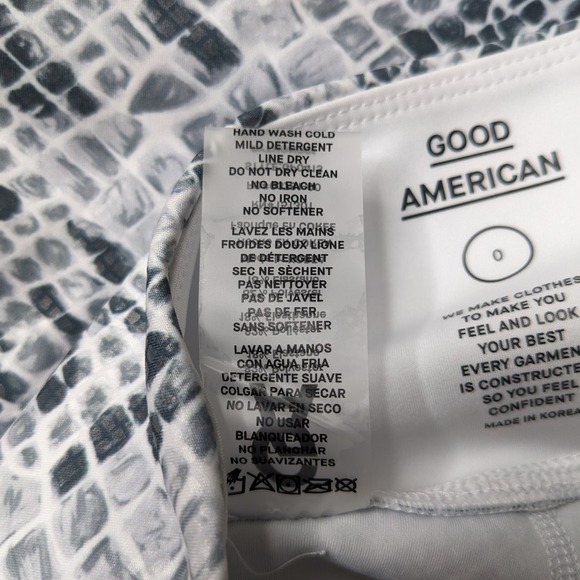 GOOD AMERICAN Women's Python Print Mesh Leggings White/Grey size 0/XS - Picture 10 of 12